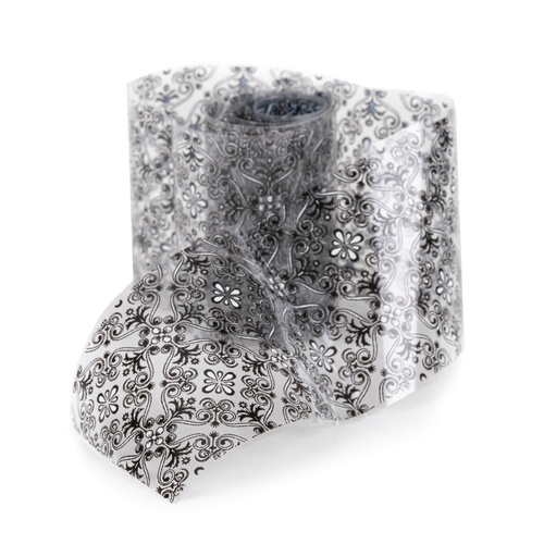 Folia transferowa do paznokci 80 cm Flower black Nr 1