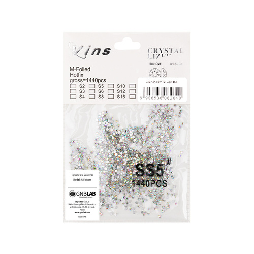 Cyrkonie do paznokci szklane SS5 Crystal AB ok.1440 szt. paczka