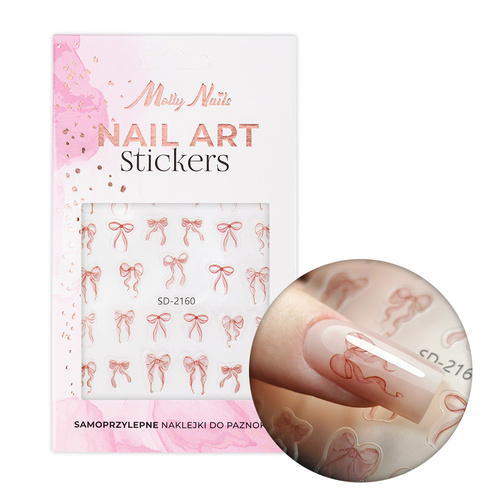 Adhesivos para uñas 5D autoadhesivos con lazo rojo SD-2160 MollyNails