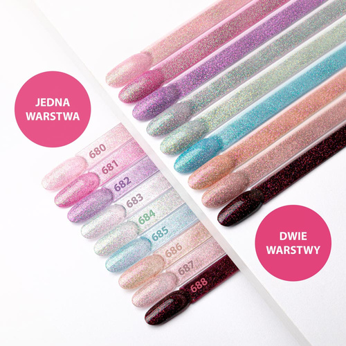 5+1 Free Molly Nails Shocking Shine Time Lie Hybrid Nail Polish, 8 g, No. 682