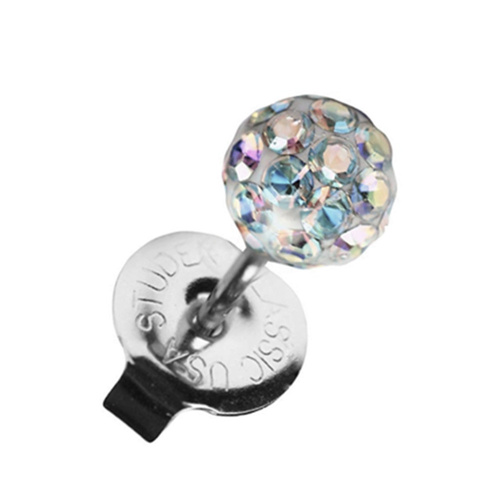 Studex System 75 Earrings, 4.5 mm Ball with Rock Crystals, 7522-0315