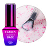 Mleczna baza kauczukowa z różowo metalicznymi płatkami Flakes Rubber Base Milk&Pink Molly Nails HEMA/Di-HEMA Free 10 gram