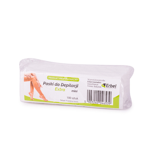 Strisce in tessuto non tessuto per la depilazione del viso e della zona bikini Erbel mini 3 cm x 10 cm 100 pezzi