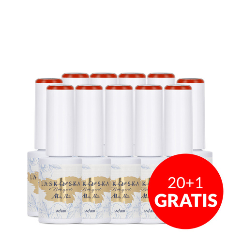 20+1 free LED/UV Gel Polish Molly Nails @Bouquet by Laskovska Red Weed HEMA/Di-HEMA Free 7g