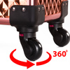 XXXL 4-in-1 Cosmetic Case with 360-Degree Swivel Wheels - Diamond 3D Rose Gold (Rose Gold Hardware)