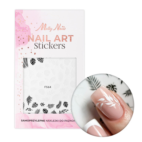 Thin self-adhesive nail stickers, leaves F564 MollyNails