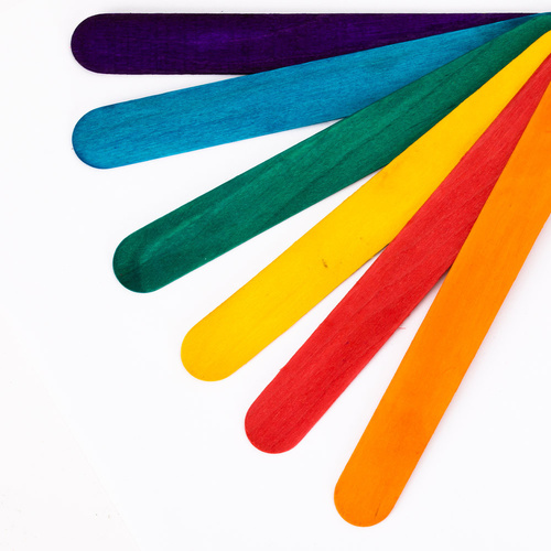 Spatules ORL en bois à usage unique pour cire d'épilation AlleMed, 100 pièces, assortiment de couleurs
