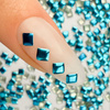 ShinePins: borchie lisce, decorazioni scintillanti per unghie, quadrate, grandi, NTN Premium n. 12, 5 g