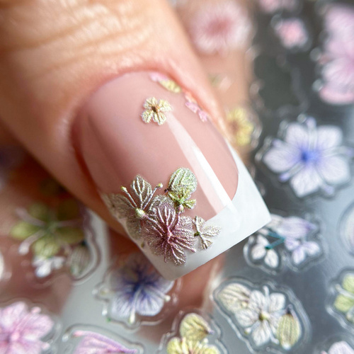 10+1gratis Naklejki do paznokci 5D samoprzylepne kwiaty M-2373 Molly Nails