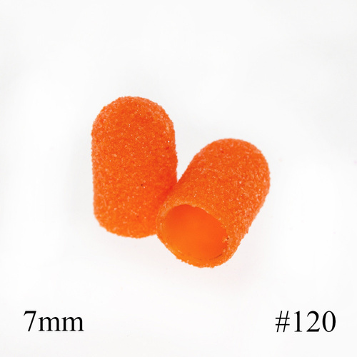 Kappen für Pediküre 7 mm, Körnung 120, 100 Stück Fabric Podo AlleMed Orange