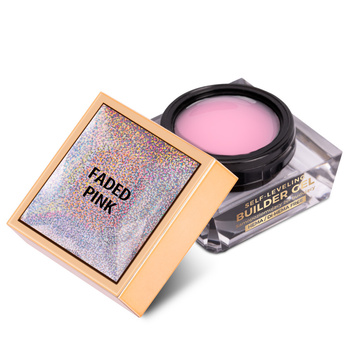 Budujący żel samopoziomujący twardy średniogęsty builder gel self leveling Molly Nails Faded Pink HEMA/Di-HEMA Free 50 g