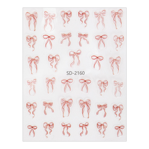 5D self-adhesive nail stickers, red bows SD-2160 MollyNails