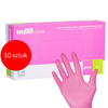 10 unidades de guantes desechables de nitrilo para diagnóstico y protección Easycare Nitrile Pink, talla L, color rosa, 100 unidades