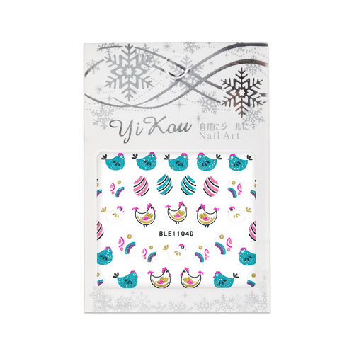 3D self-adhesive glitter Easter nail stickers BLE 1104D