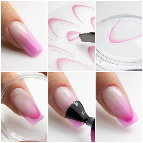Adhesivos gradientes para uñas / French / Ombre / Línea de sonrisa francesa, 23 unidades, rosa claro, SD-1930