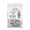 Capuchones para manicura y pedicura, mandriles, recubrimientos abrasivos, cilindro largo de 3 mm, grano 180, blancos, 50 unidades.
