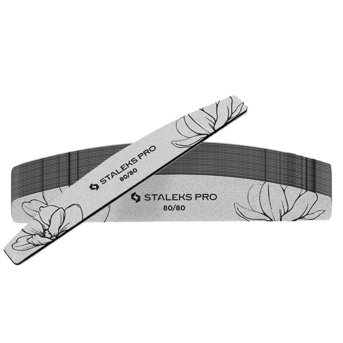 Lima mineral para uñas en forma de barquito y media luna 80/80 Staleks Expert 40, 25 unidades