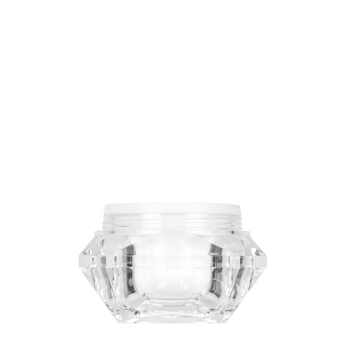 Juego de tarros transparentes y termo blanco Diamond de 15 ml