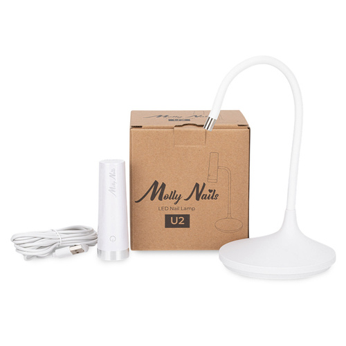 Molly Nails 3W LED nail lamp for hybrid varnishes, gels, and acrylic gels, cordless, white U2