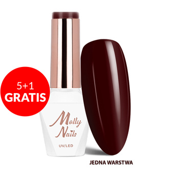 5+1 gratis Smalto ibrido MollyNails Elite Women Burgundy senza HEMA/Di-HEMA 8 g n. 41