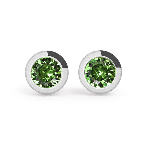 Kolczyki Studex Plus peridot w oprawie srebrne