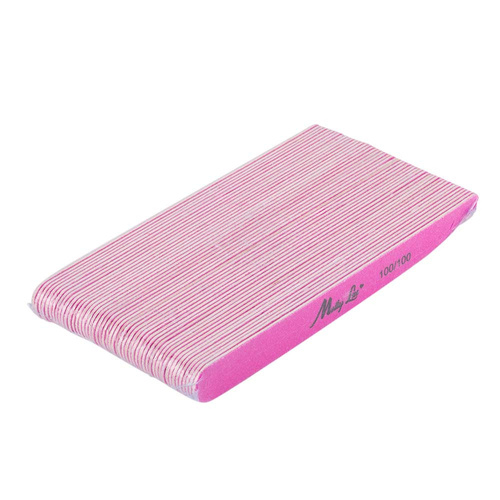 Пилка для нігтів Infinity Slim 100/100, неоново-рожева, органічна, дерев'яна, MollyLac