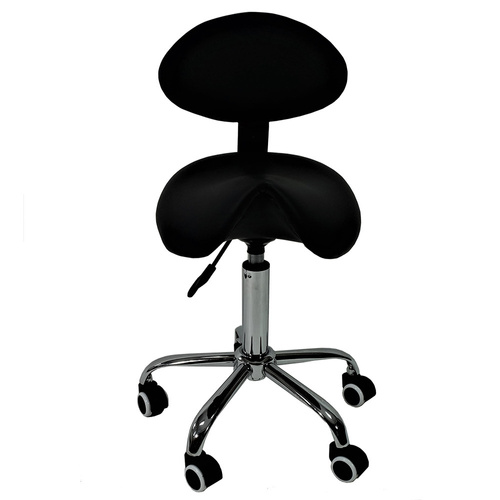 Sgabello cosmetico con schienale CO Optima nero CN03561