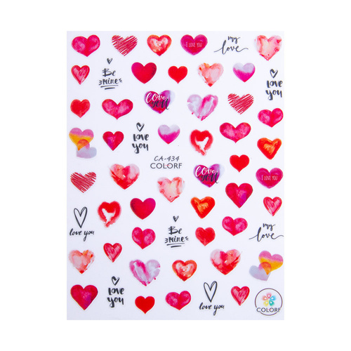 Thin, Self-Adhesive Valentine's Day Nail Stickers CA-434