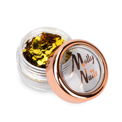 Decorazione per unghie: bicchierini dorati olografici Molly Nails 2 g