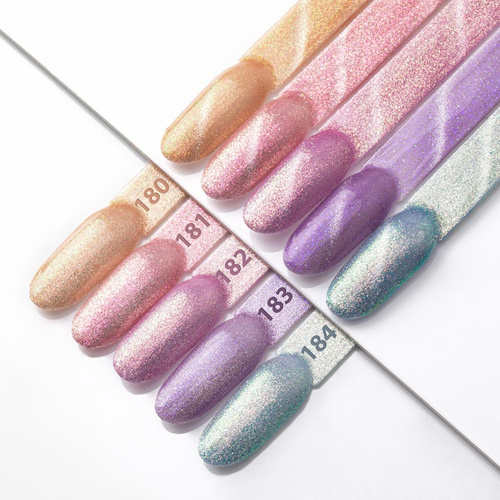 5+1 gratis LED/UV-Gel-Nagellack „Blues Cat Eye Pastel“ Nr. 184 von Molly Nails, HEMA/Di-HEMA-frei, 8 g