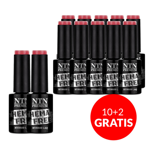 10 + 2 gratis Esmalte híbrido NTN Premium Fiesta Collection sin HEMA/Di-HEMA, 5 g, n.º 77