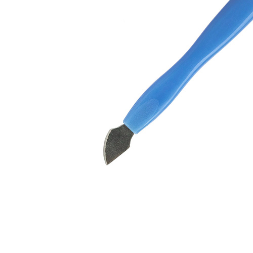 Spatule, couteau, ciseau à sabots, burin double face pour repousser les cuticules et éliminer les peaux mortes, bleu