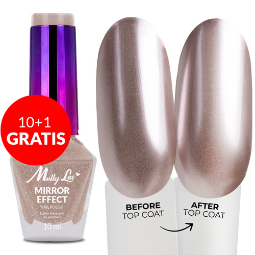 10 + 1 gratis – Klassischer Nagellack von MollyLac mit Spiegel-/Metalleffekt Nr. 12, 10 ml