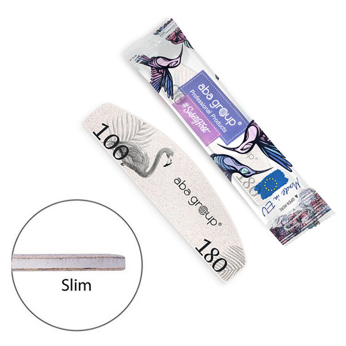 Mini Pedicure File - Safe Package, Boat-Shaped, Half-Moon, Slim, Aba Group 100/180 Eco