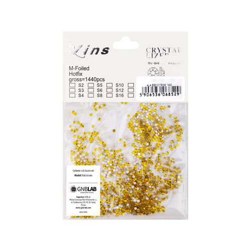 Estrasis de cristal para uñas SS5 Citrine, aprox. 1440 unidades por paquete.