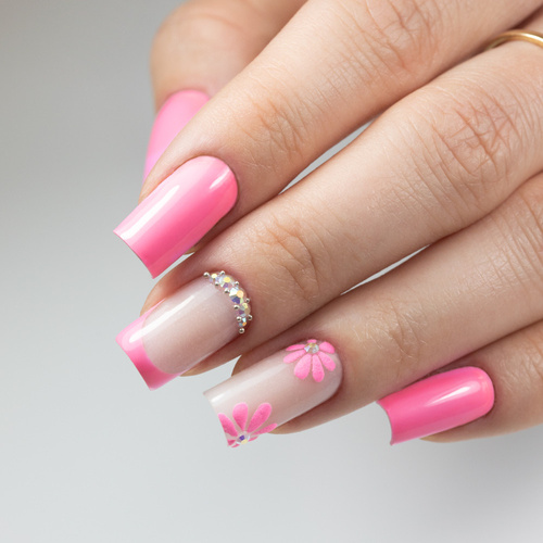 Lakier hybrydowy Molly Nails Flamingo Garden with Flowers HEMA/Di-HEMA Free 8g Nr 144