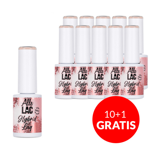 10+1 in omaggio Smalto ibrido LED/UV Gel Polish Nudes N12 Creamy Coffee AlleLac senza HEMA/Di-HEMA 6 g