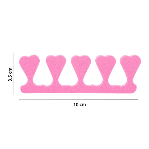 Separadores para pedicura, color rosa, 200 unidades