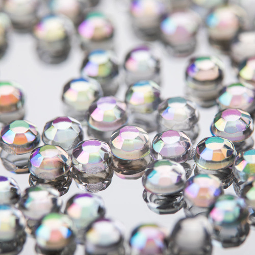 Nail decoration, imitation glass rhinestones, iridescent, 2 mm, approx. 100 pcs, No. 1