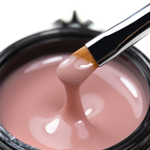 10 + 1 gratuit Gel de construction auto-nivelant, dur, de densité moyenne, Molly Nails Nutty Nut, sans HEMA/Di-HEMA, 15 g