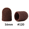 Capuchons abrasifs pour pédicure avec revêtement en coton, 16 mm, grain 120, marron, AlleMed, 10 pièces