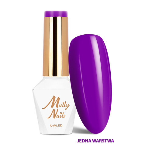 Гібридні лаки LED/UV Gel Polish Vivid Vibes № 287 Ultra Plum MollyNails без HEMA/Di-HEMA, 8 г