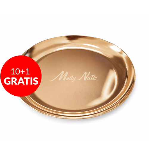 10+1 gratis: MollyNails Metall-Werkzeugablage, rund, kupferfarben
