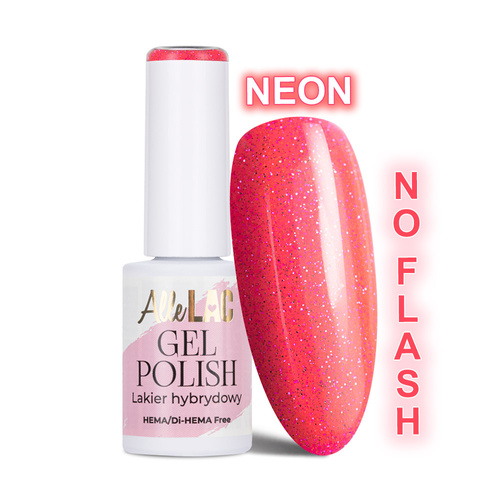 Lakier hybrydowy LED/UV Gel Polish Pinks Flash Glitter Pink AlleLac HEMA/Di-HEMA Free 6g