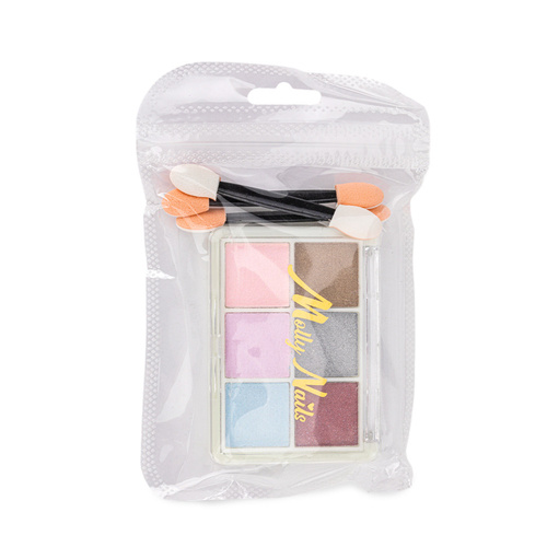 10+1gratis Pyłek do paznokci efekt lustra kasetka 6 kolorów Molly Nails Nr 1