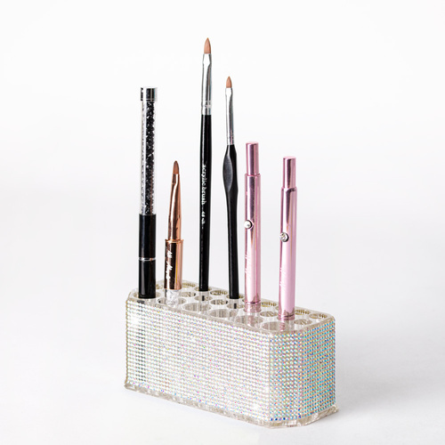 Portapennelli con contenitori e strass