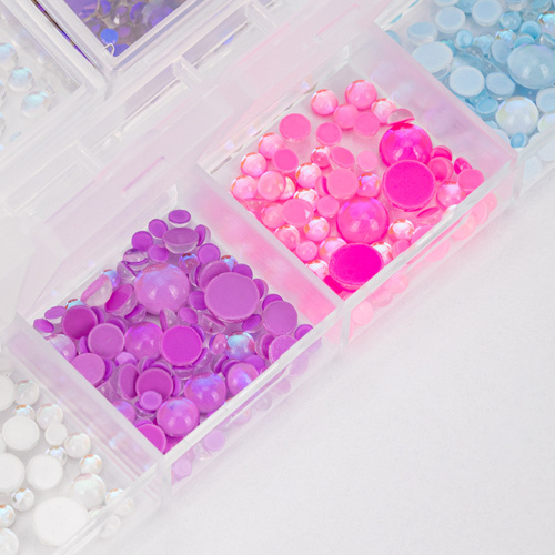 Коробка з прикрасами — камінчиками Molly Nails, різні кольори, 1000 штук