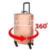 Valigetta da trucco XXXL 4 in 1 con ruote girevoli a 360 gradi - Diamond 3D rose golden (finiture color oro rosa)