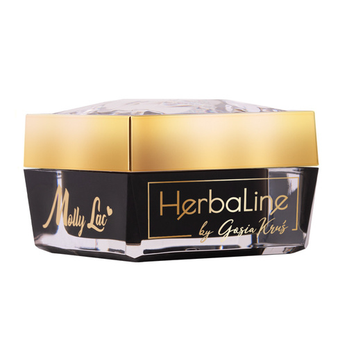 Gel de renforcement pour ongles sans HEMA/Di-HEMA, à l'huile d'arbre à thé MollyLac HerbaLine Sugar Pink par Gosia Kruś, 5 g