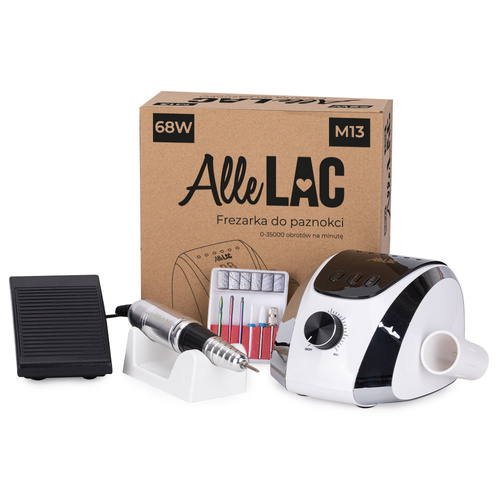 Fraiseuse à ongles AlleLac 68 W pour manucure et pédicure, blanche, modèle M13, 35 000 tours/minute